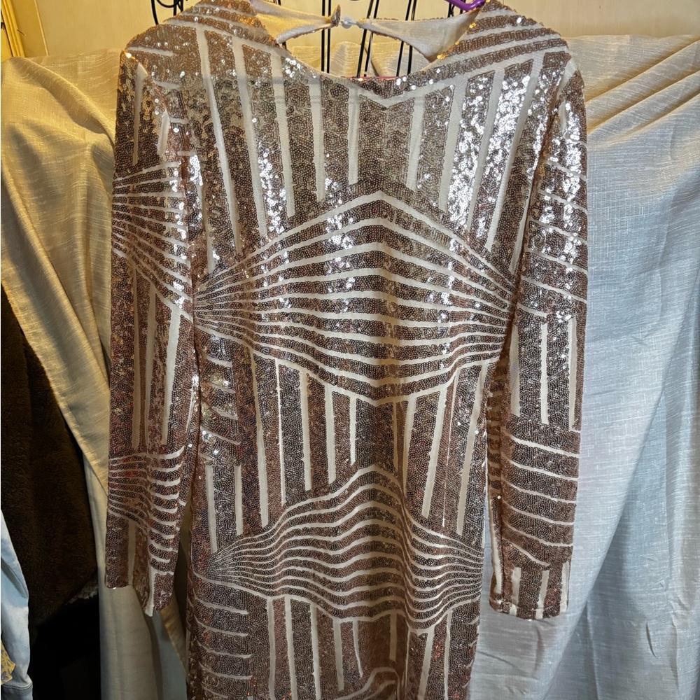 Sequin Geometric Pattern Dress